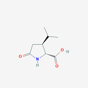 molecular formula C8H13NO3 B12867652 (2R,3S)-3-Isopropyl-5-oxopyrrolidine-2-carboxylic acid 