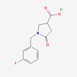 molecular formula C12H12FNO3 B1286766 1-(3-氟苄基)-5-氧代-吡咯烷-3-羧酸 CAS No. 845546-23-8
