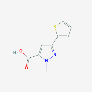 molecular formula C9H8N2O2S B1286768 1-methyl-3-(thiophen-2-yl)-1H-pyrazole-5-carboxylic acid CAS No. 871825-56-8