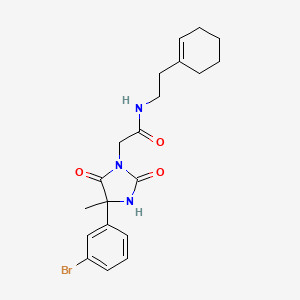 2-(4-(3-Bromophenyl)-4-methyl-2,5-dioxoimidazolidin-1-yl)-N-(2-(cyclohex-1-en-1-yl)ethyl)acetamide