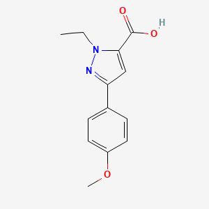 molecular formula C13H14N2O3 B1286770 1-Ethyl-3-(4-methoxyphenyl)-1H-pyrazole-5-carboxylic acid 