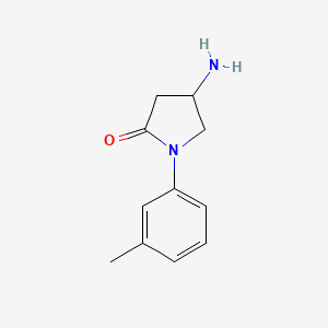 molecular formula C11H14N2O B1286772 4-Amino-1-(3-methylphenyl)pyrrolidin-2-one 