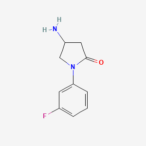 molecular formula C10H11FN2O B1286775 4-Amino-1-(3-fluorophenyl)pyrrolidin-2-one 