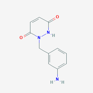 molecular formula C11H11N3O2 B1286803 1-[(3-Aminophenyl)methyl]-1,2,3,6-tetrahydropyridazine-3,6-dione 