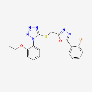 2-(2-Bromophenyl)-5-(((1-(2-ethoxyphenyl)-1H-tetrazol-5-yl)thio)methyl)-1,3,4-oxadiazole