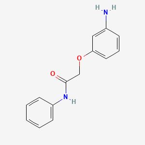 molecular formula C14H14N2O2 B1286804 2-(3-aminophenoxy)-N-phenylacetamide CAS No. 92906-39-3
