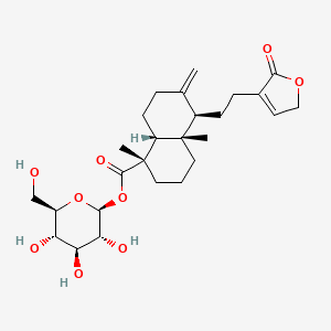 (1S,4aS,5R,8aR)-(2S,3R,4S,5S,6R)-3,4,5-Trihydroxy-6-(hydroxymethyl)tetrahydro-2H-pyran-2-yl 1,4a-dimethyl-6-methylene-5-(2-(2-oxo-2,5-dihydrofuran-3-yl)ethyl)decahydronaphthalene-1-carboxylate