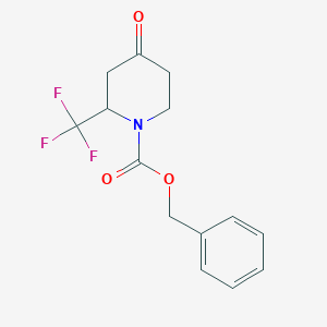 molecular formula C14H14F3NO3 B1286838 4-氧代-2-(三氟甲基)哌啶-1-甲酸苄酯 CAS No. 911298-12-9