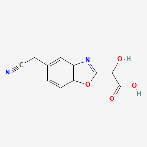 molecular formula C11H8N2O4 B12868414 2-(Carboxy(hydroxy)methyl)benzo[d]oxazole-5-acetonitrile 