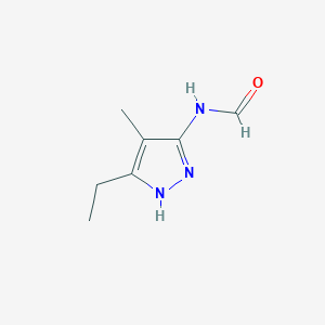 molecular formula C7H11N3O B12868961 N-(5-Ethyl-4-methyl-1H-pyrazol-3-yl)formamide 