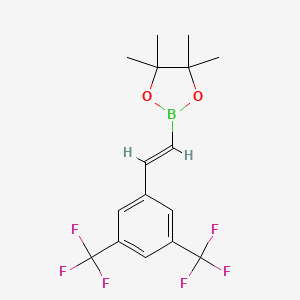 molecular formula C16H17BF6O2 B1286897 (E)-2-(3,5-Bis(trifluoromethyl)styryl)-4,4,5,5-tetramethyl-1,3,2-dioxaborolane CAS No. 1073354-87-6