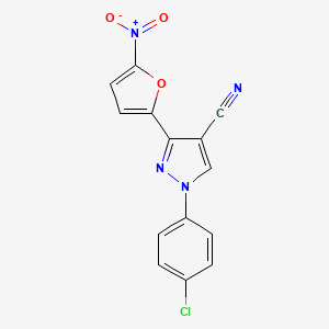 1-(4-Chlorophenyl)-3-(5-nitrofuran-2-yl)-1H-pyrazole-4-carbonitrile