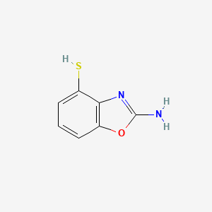 molecular formula C7H6N2OS B12869032 2-Aminobenzo[d]oxazole-4-thiol 