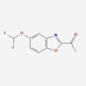 molecular formula C10H7F2NO3 B12869356 1-(5-(Difluoromethoxy)benzo[d]oxazol-2-yl)ethanone 