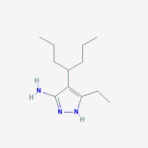 molecular formula C12H23N3 B12869390 5-Ethyl-4-(heptan-4-yl)-1H-pyrazol-3-amine CAS No. 647854-07-7