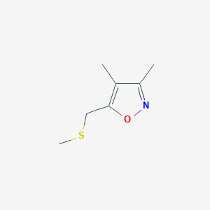 3,4-Dimethyl-5-((methylthio)methyl)isoxazole