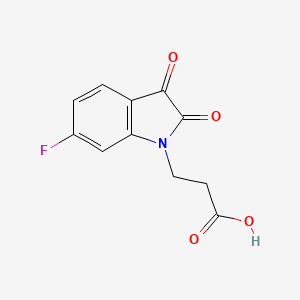 molecular formula C11H8FNO4 B1286961 3-(6-fluoro-2,3-dioxo-2,3-dihydro-1H-indol-1-yl)propanoic acid 