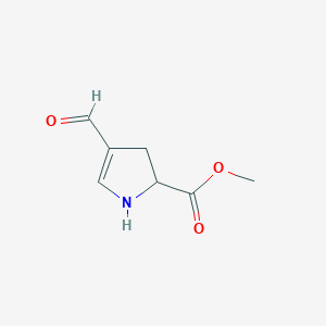 molecular formula C7H9NO3 B12869629 methyl 4-formyl-2,3-dihydro-1H-pyrrole-2-carboxylate CAS No. 222420-87-3