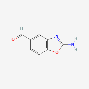 molecular formula C8H6N2O2 B12869867 2-Aminobenzo[d]oxazole-5-carbaldehyde 