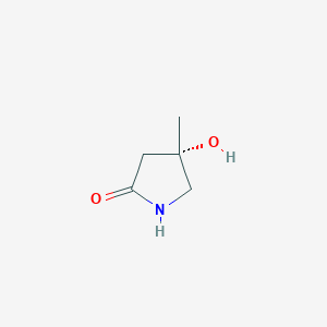 molecular formula C5H9NO2 B12869878 (S)-4-Hydroxy-4-methylpyrrolidin-2-one 