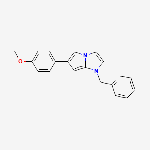 molecular formula C20H18N2O B12869886 1H-Pyrrolo(1,2-a)imidazole, 1-benzyl-6-(p-methoxyphenyl)- CAS No. 37959-42-5