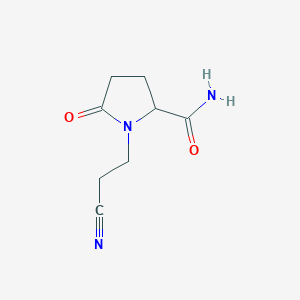 molecular formula C8H11N3O2 B12869889 1-(2-Cyanoethyl)-5-oxopyrrolidine-2-carboxamide 