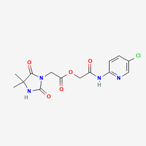 2-((5-Chloropyridin-2-yl)amino)-2-oxoethyl 2-(4,4-dimethyl-2,5-dioxoimidazolidin-1-yl)acetate