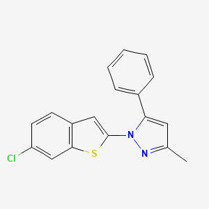 1-(6-Chloro-1-benzothiophen-2-yl)-3-methyl-5-phenyl-1H-pyrazole