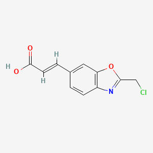 molecular formula C11H8ClNO3 B12869984 2-(Chloromethyl)benzo[d]oxazole-6-acrylic acid 