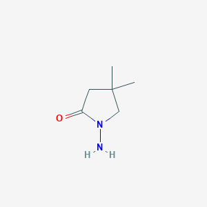 molecular formula C6H12N2O B12870011 1-Amino-4,4-dimethylpyrrolidin-2-one 