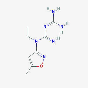 molecular formula C8H14N6O B12870032 N'-(Diaminomethylidene)-N-ethyl-N-(5-methyl-1,2-oxazol-3-yl)guanidine CAS No. 777002-31-0