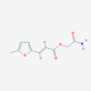 molecular formula C10H11NO4 B12870056 2-Amino-2-oxoethyl 3-(5-methylfuran-2-yl)acrylate 