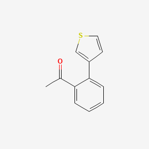 molecular formula C12H10OS B12870063 1-(2-Thiophen-3-yl-phenyl)-ethanone 