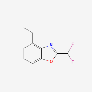 molecular formula C10H9F2NO B12870072 2-(Difluoromethyl)-4-ethylbenzo[d]oxazole 