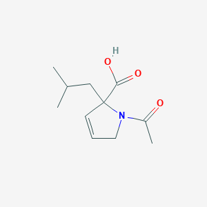 molecular formula C11H17NO3 B12870131 1-Acetyl-2-isobutyl-2,5-dihydro-1H-pyrrole-2-carboxylic acid CAS No. 203051-17-6