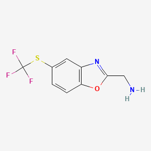 molecular formula C9H7F3N2OS B12870159 2-(Aminomethyl)-5-(trifluoromethylthio)benzo[d]oxazole 