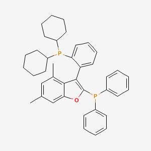 molecular formula C40H44OP2 B12870204 (+)-Dicyclohexyl(2-(2-(diphenylphosphino)-4,6-dimethylbenzofuran-3-yl)phenyl)phosphine 