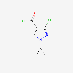 molecular formula C7H6Cl2N2O B12870213 3-Chloro-1-cyclopropyl-1h-pyrazole-4-carbonyl chloride CAS No. 243120-24-3