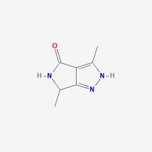 molecular formula C7H9N3O B12870221 3,6-Dimethyl-5,6-dihydropyrrolo[3,4-c]pyrazol-4(2H)-one 