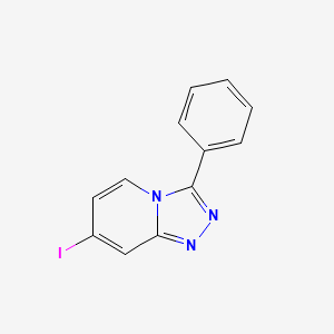 molecular formula C12H8IN3 B12870276 7-Iodo-3-phenyl-[1,2,4]triazolo[4,3-a]pyridine 