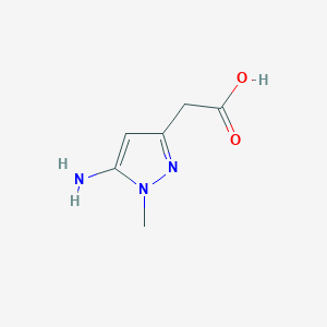 molecular formula C6H9N3O2 B12870287 2-(5-Amino-1-methyl-1H-pyrazol-3-yl)acetic acid 