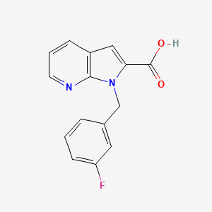 molecular formula C15H11FN2O2 B12870350 1-[(3-Fluorophenyl)methyl]-1h-pyrrolo[2,3-b]pyridine-2-carboxylic acid CAS No. 920978-90-1