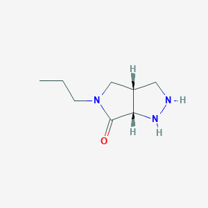 molecular formula C8H15N3O B12870351 (3AR,6aS)-5-propylhexahydropyrrolo[3,4-c]pyrazol-6(2H)-one 