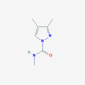 molecular formula C7H11N3O B12870385 N,3,4-Trimethyl-1H-pyrazole-1-carboxamide 