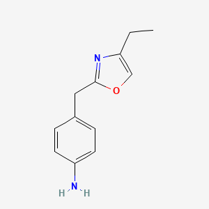 molecular formula C12H14N2O B12870407 4-[(4-Ethyl-1,3-oxazol-2-yl)methyl]aniline CAS No. 689251-67-0