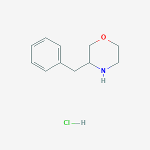 molecular formula C11H16ClNO B1287043 3-Benzylmorpholine hydrochloride CAS No. 1172897-29-8