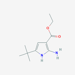 molecular formula C11H18N2O2 B12870461 ethyl 2-amino-5-(tert-butyl)-1H-pyrrole-3-carboxylate 