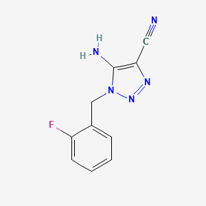 molecular formula C10H8FN5 B12870500 5-Amino-1-[(2-fluorophenyl)methyl]-1H-1,2,3-triazole-4-carbonitrile CAS No. 119222-34-3