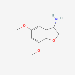 molecular formula C10H13NO3 B12870501 5,7-Dimethoxy-2,3-dihydrobenzofuran-3-amine 