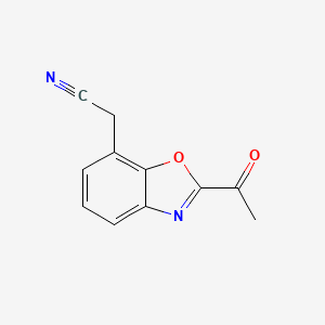 molecular formula C11H8N2O2 B12870507 2-(2-Acetylbenzo[d]oxazol-7-yl)acetonitrile 